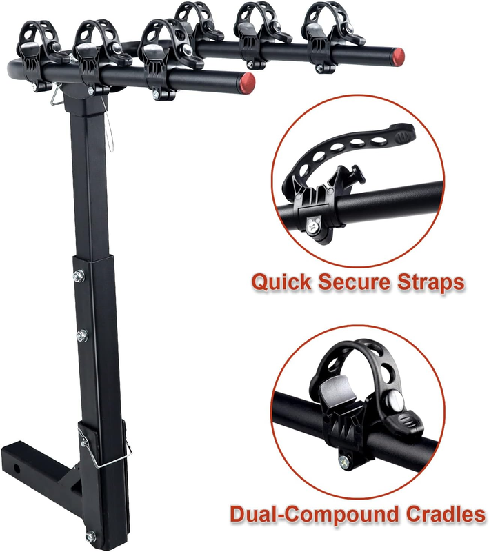 Bike Rack for SUV 3 Bike Rack Hitch Bike Rack Foldable Bicycle Rack for Cars, Tr