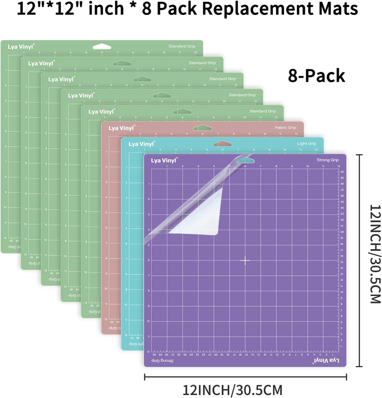 Cutting Mats for Cricut - 8 Pack Variety Cutting Mats 12x12 INCH, Cutting Mats f