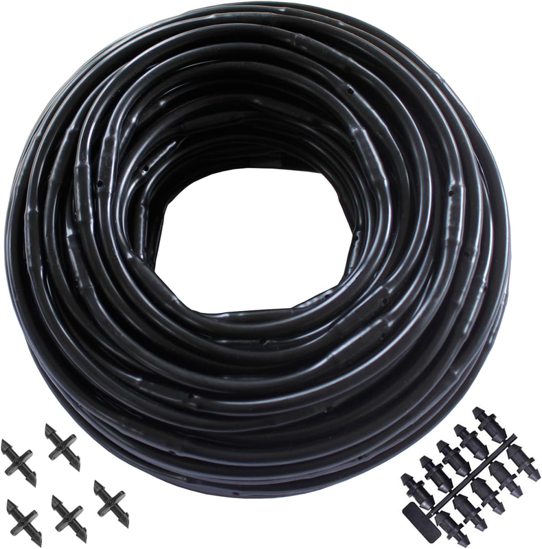 1/4" Irrigation Dripline Tubing 100 Ft Roll for 6" Emitter Spacing