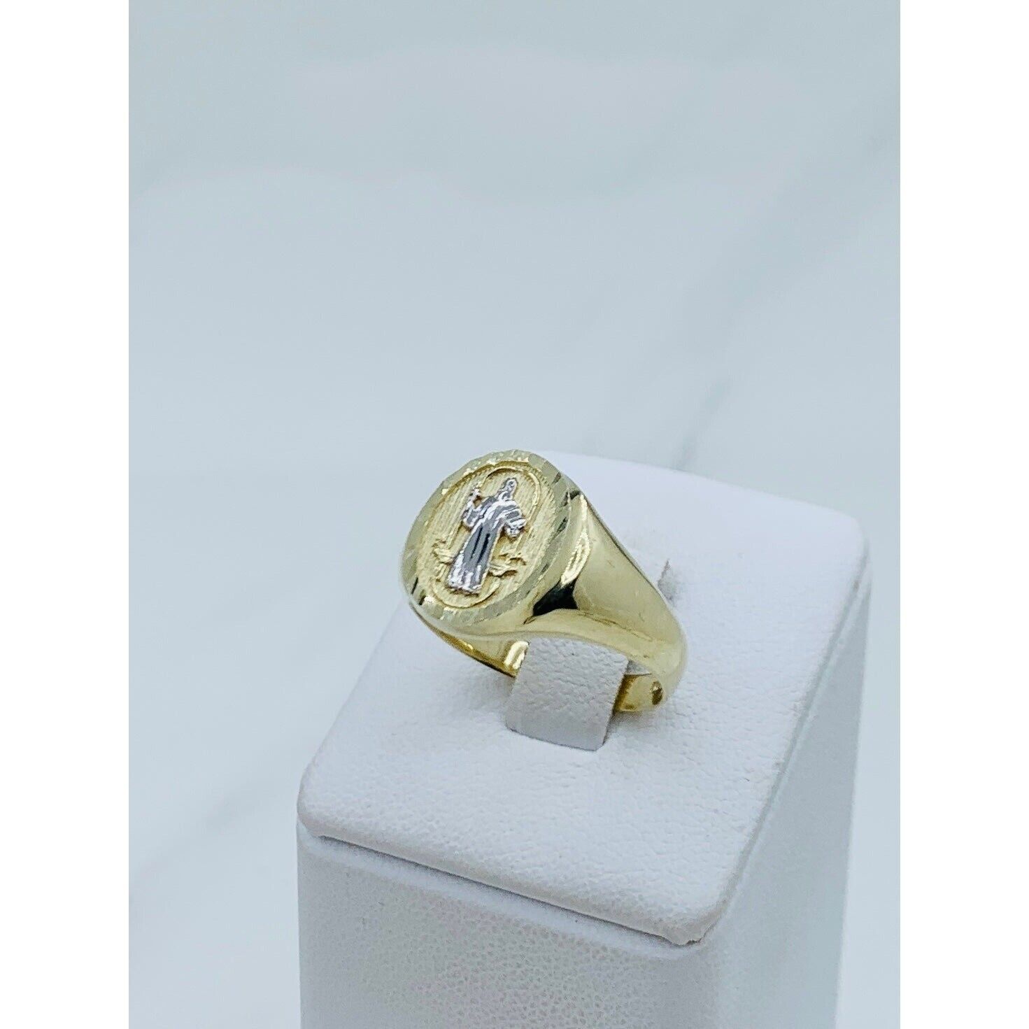 Pre-owned Stampd ❤️ 10k Solid Gold Ring Men's St Benedict San Benito Size 10.5 ❤️ Anillo En Oro