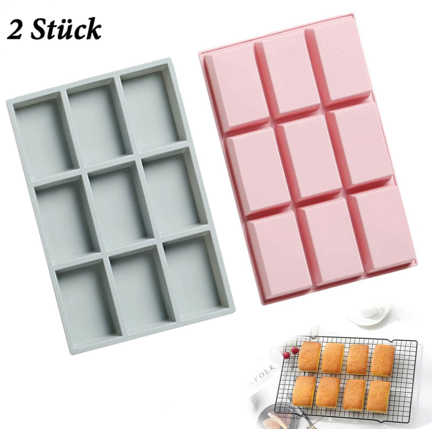 2x Brownie Backform Kuchen Silikon Backform Browniebackform Antihaft