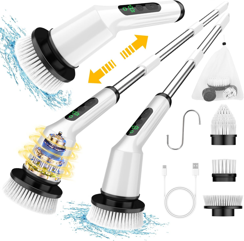 Electric Spin Scrubber for Cleaning Bathroom, Shower Scrubber Cordless Cleaning