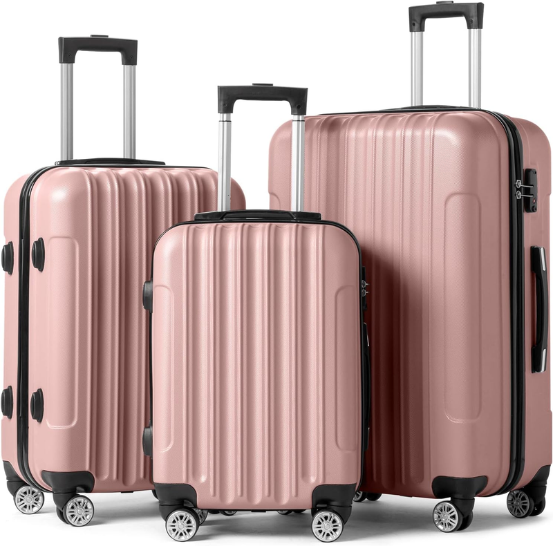 Set Of 3 Hardside Carry On Suitcase Sets With Spinner Wheels