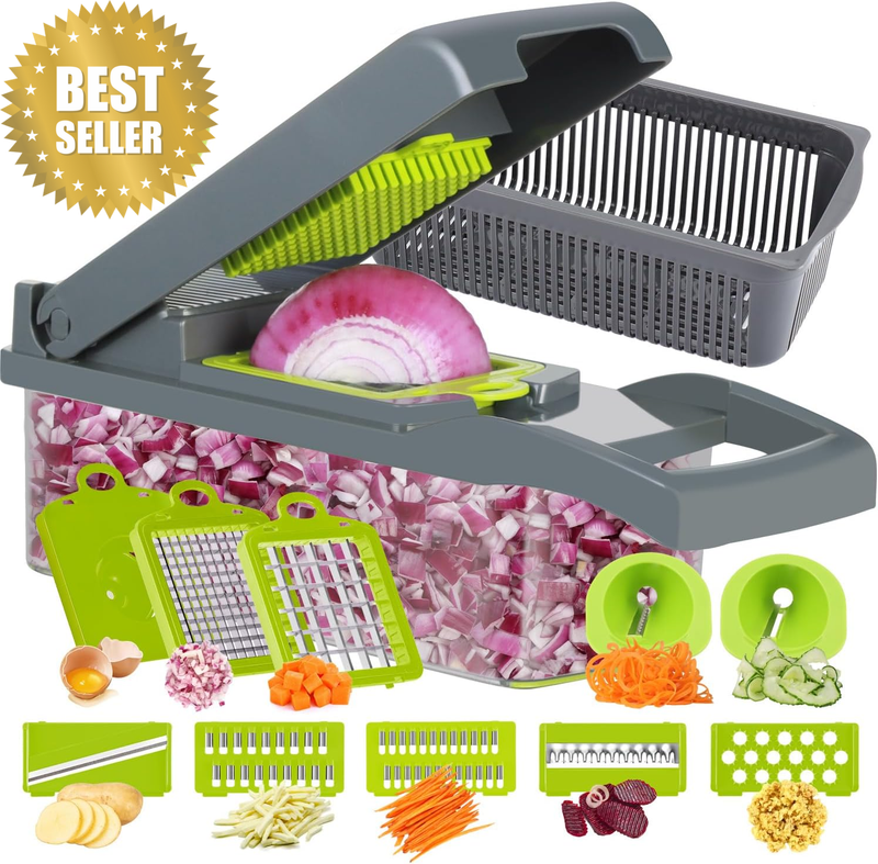 Vegetable Chopper Onion Cutter, 14 in 1 Professional Mandolin Slicer for Kitchen