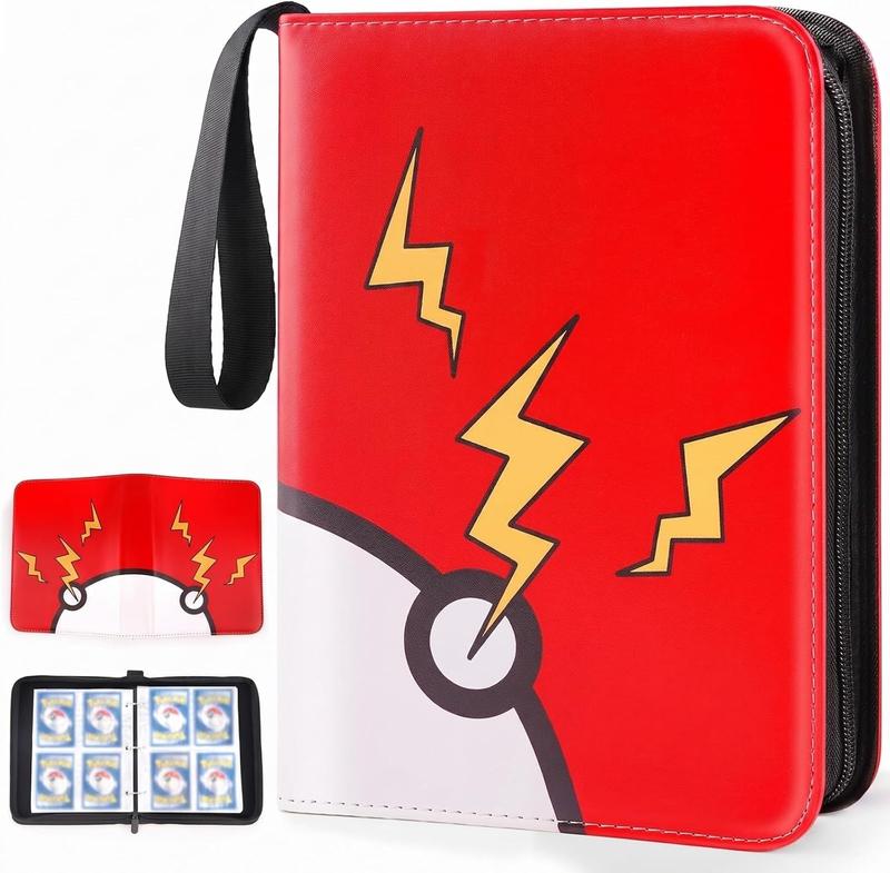 Trading Card Binder, 400 Pockets Card Album, Card Folder for Collectors, PU Leat