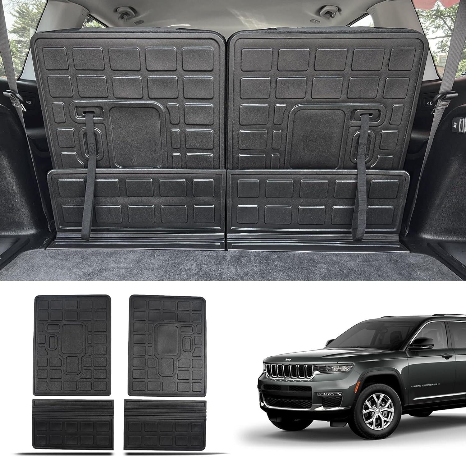 powoq Fit 2021-2023 Jeep Grand Cherokee L Backrest Mat TPE