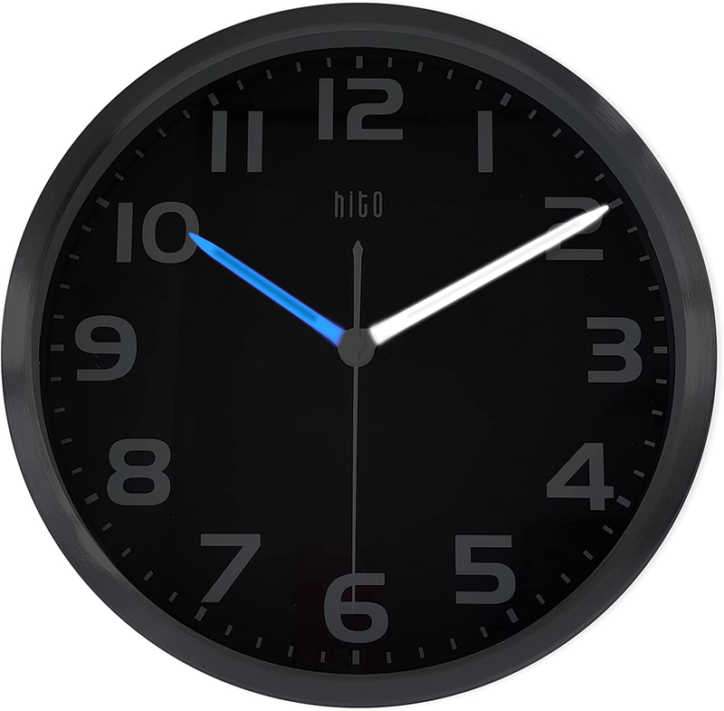 HITO 12&rdquo; Night Light Wall Clock Glow in the Dark for Bedro