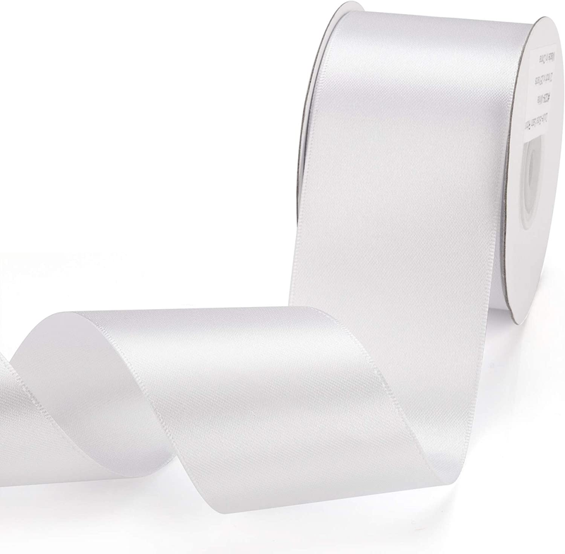 Double Faced Satin Ribbon 2 Inch X 25 Yards Double Sided Solid Polyester Ribbon