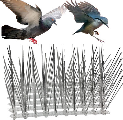Bird SpikesFlexible Stainless Steel with Plastic Base 5 feet Coverage 6 Strip