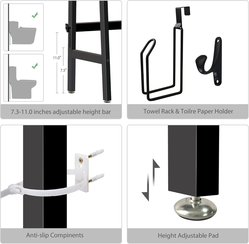 Toilet Storage Rack, 3 -Tier Over-The-Toilet Storage Shelf,Bathroom Space Saver