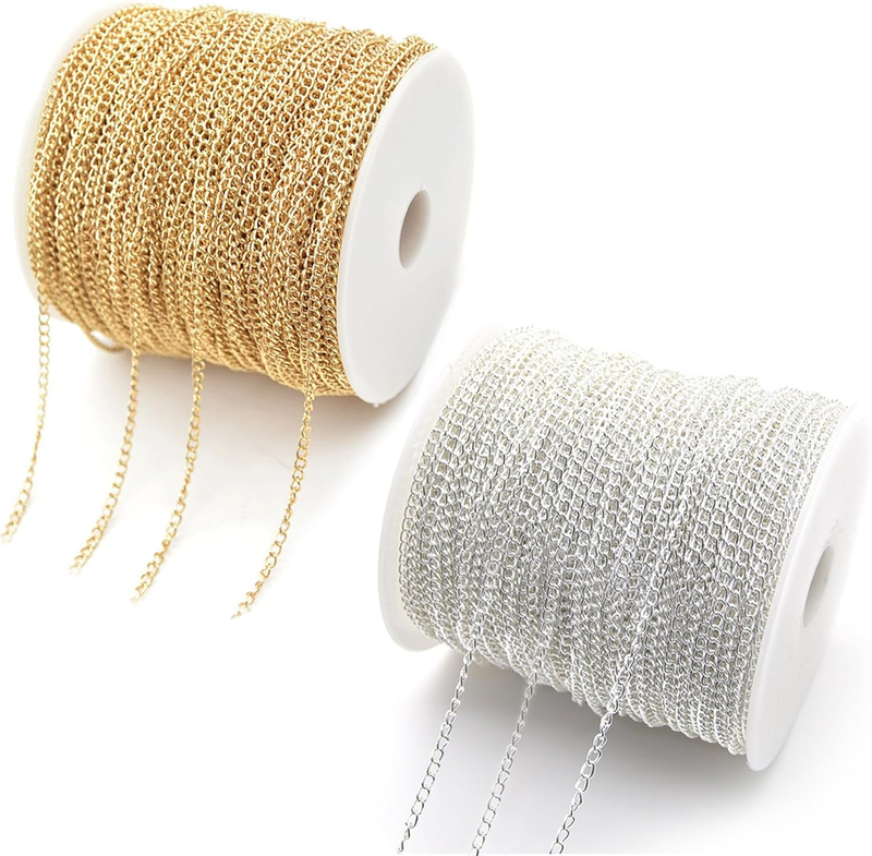 Silver Gold Chain for Jewelry Making 66 Feet Necklace Bracelet Jewellery Making