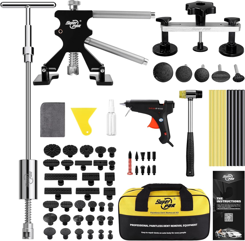 Car Dent Puller Kit 75Pcs, Paintless Dent Repair Kit with Bridge Dent Puller and
