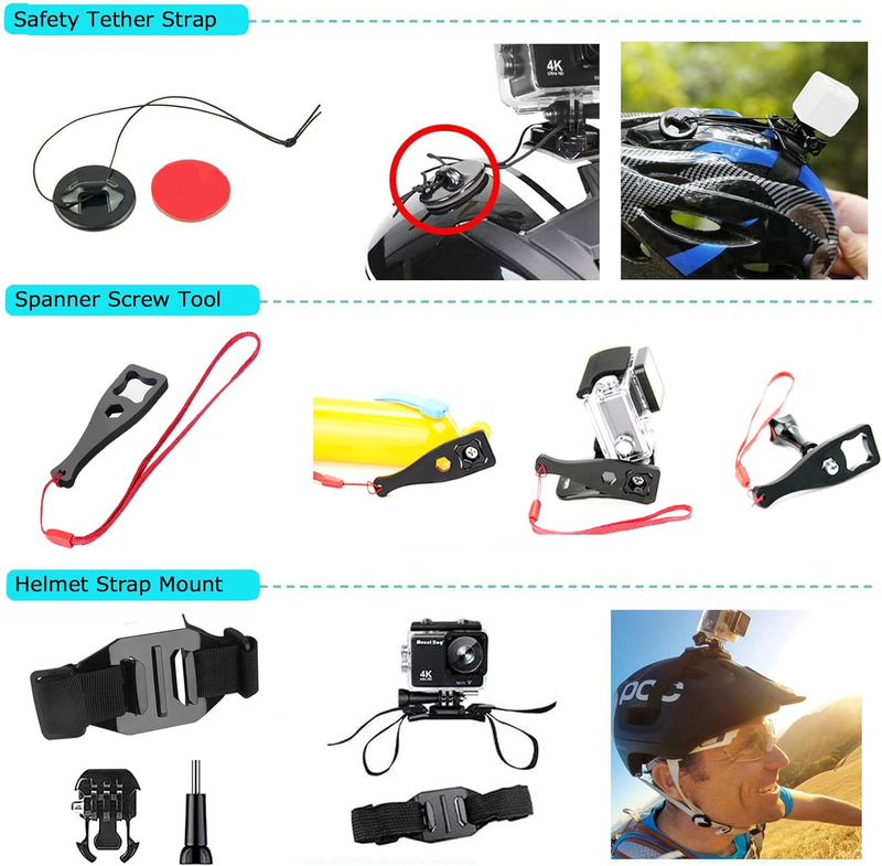 Action Camera Accessories Set,  50-in-1 Sports Camera Accessories Compatible wit