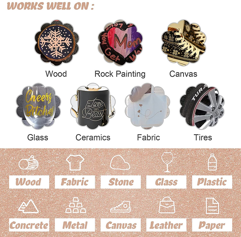 Acrylic Paint Pens Gold Silver Rose Gold Paint Markers for Rocks Painting Wood