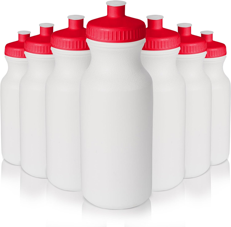 20 Oz. Bulk Water Bottles, Made in USA, Blank Plastic Reusab
