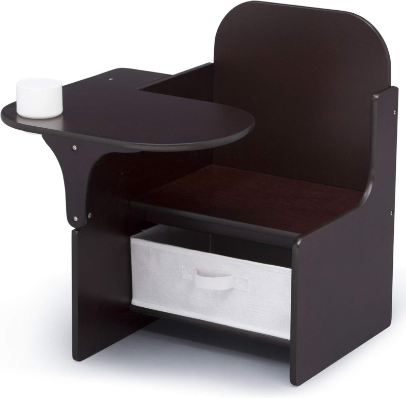 Mysize Chair Desk with Storage Bin - Greenguard Gold Certified, Dark Chocolate