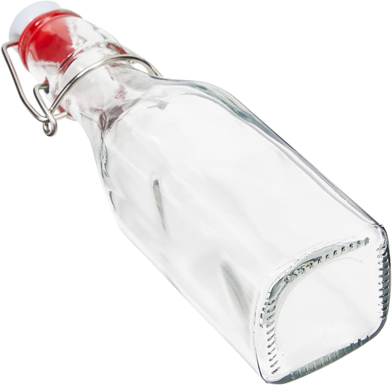 6 Pack 8 Oz Swing Top Glass Bottles with Stoppers and 1 Cleaning Brush for Homem