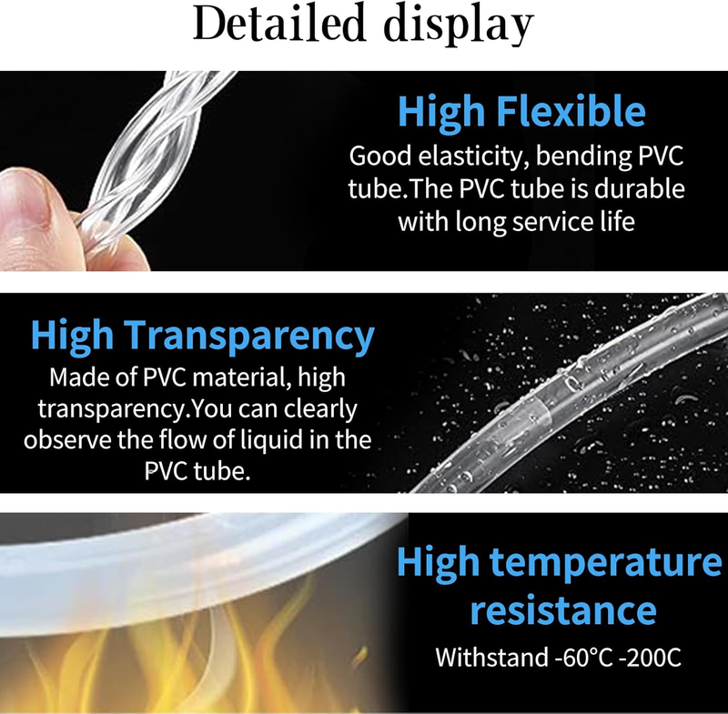 Food Grade Silicone Tube 6.56 ft, 1/2"(12mm) ID x 5/8'' (16mm) OD Clear Rubber S