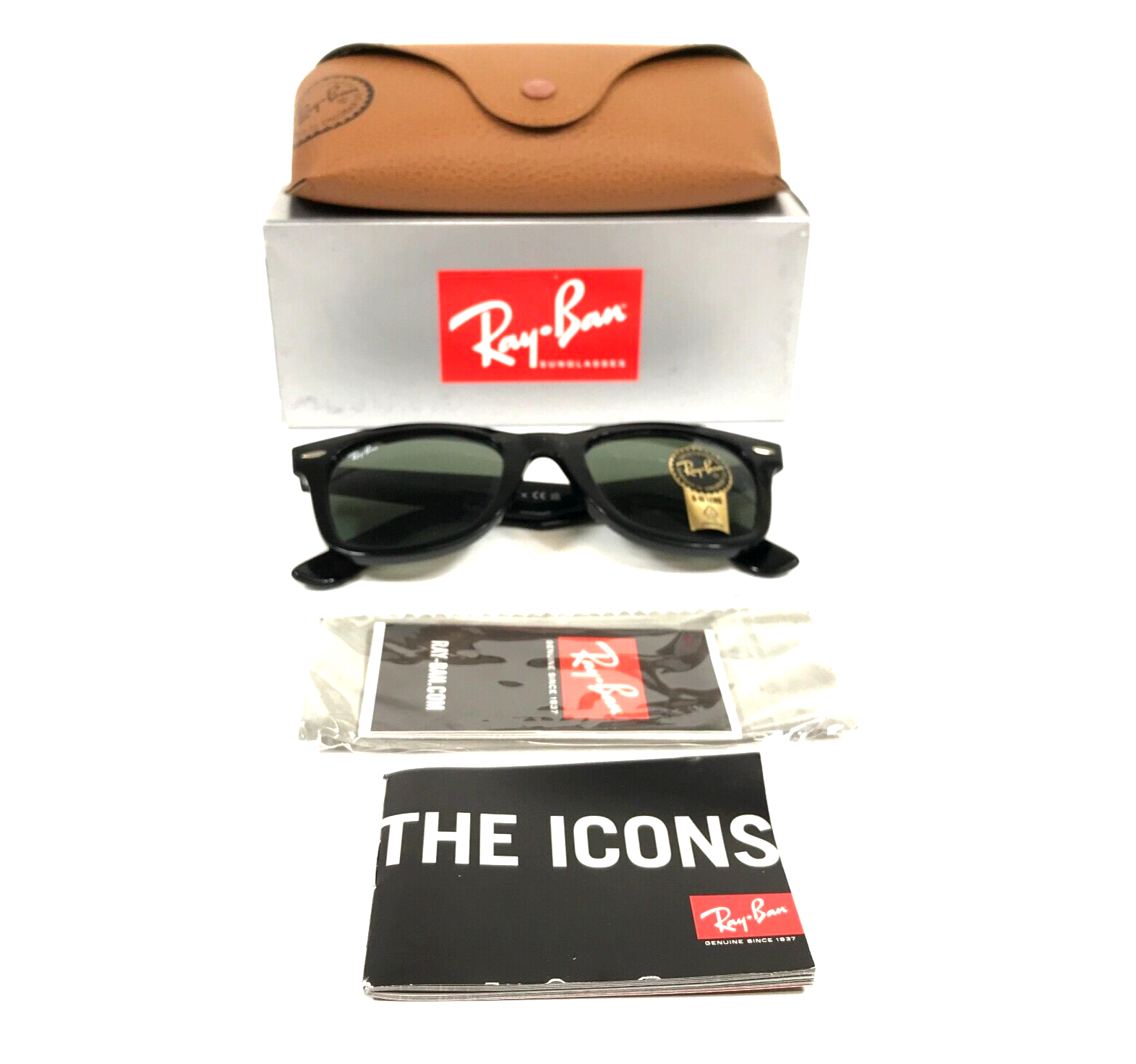 Ray-Ban Sunglasses RB2140 901 WAYFARER Polished Black Frames
