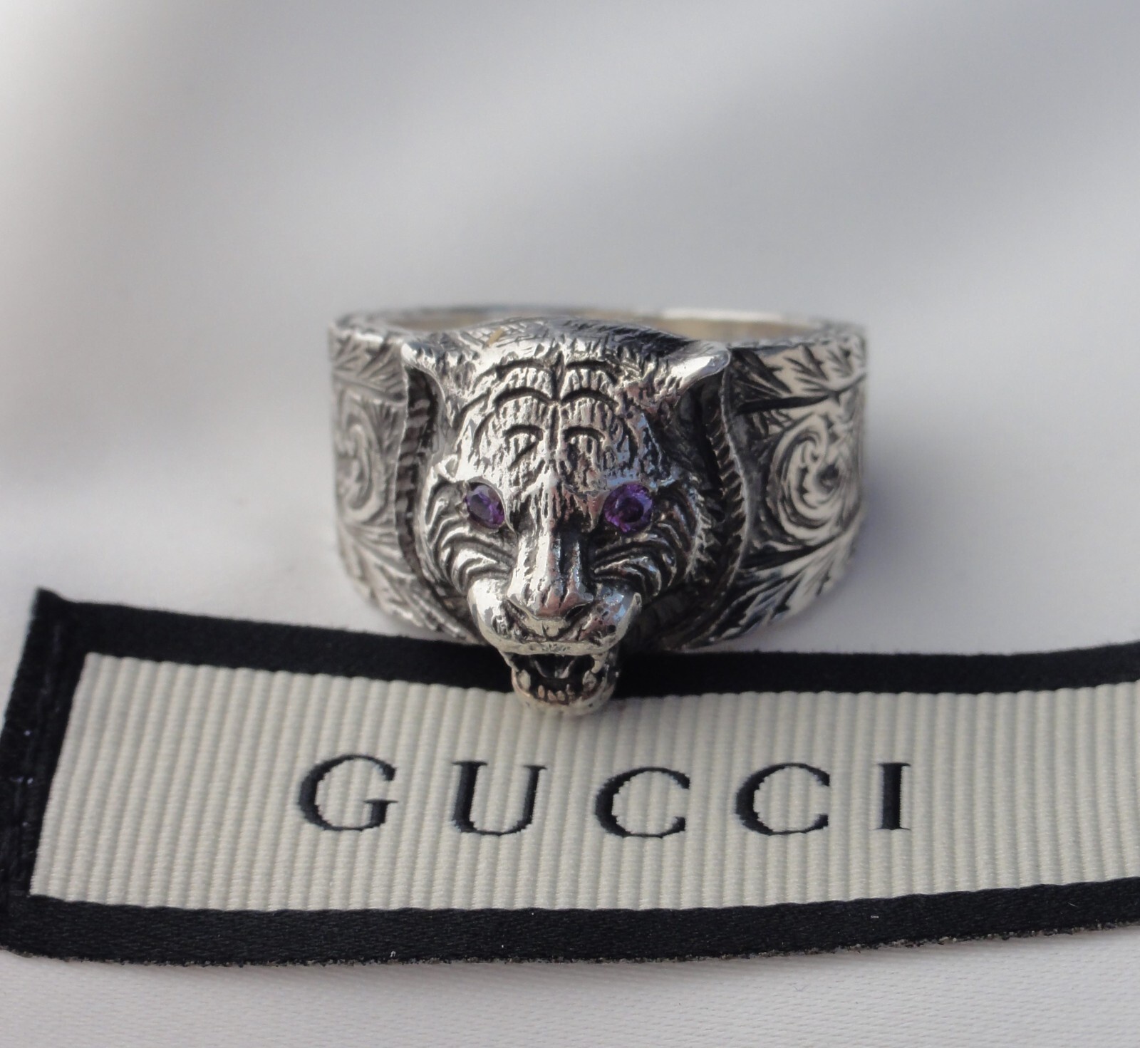 GUCCI Garden Sterling Silver Feline Gatto RING NEW | eBay GUCCI Garden Sterling Silver Feline Gatto RING NEW | eBay