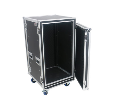 20 Space Shock Mount Amp 20'' Deep ATA Flight Rack Road Tour Case w/Wheels