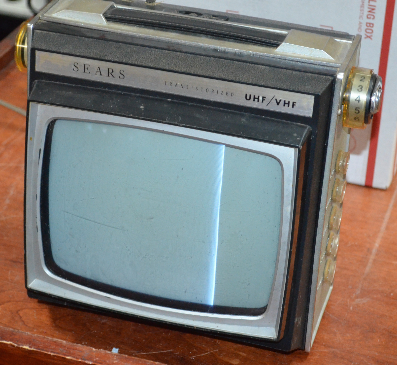 Sears Transistored UHF / VHF Television Vintage Portable Transistor TV