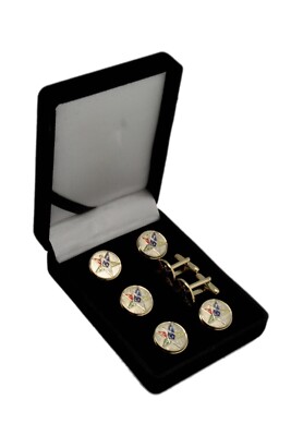 Order Of The Eastern Star OES Past Patron Button Covers Tux Set