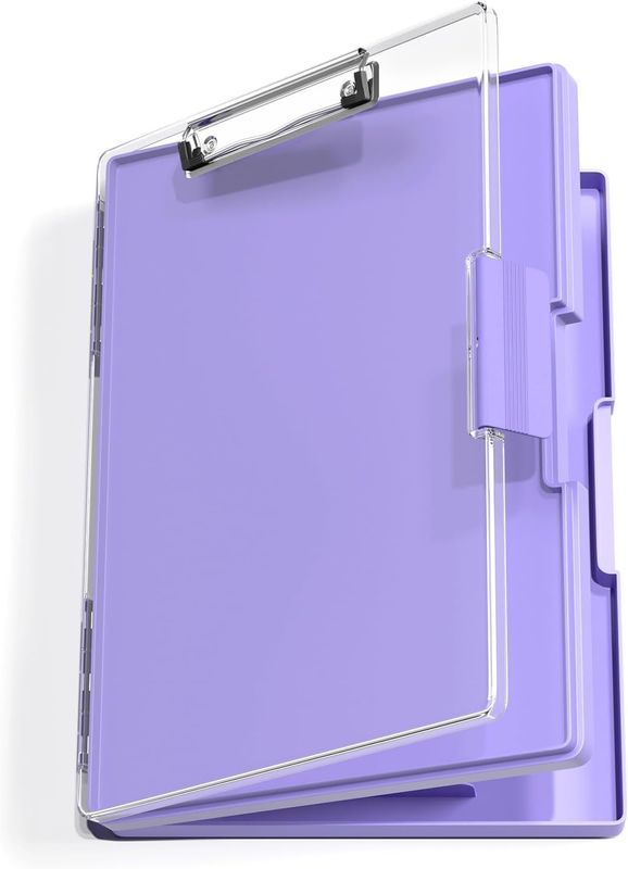 Clipboard with Storage, Purple 8.5 X 11 Folder Nursing Side Opening, Heavy Duty