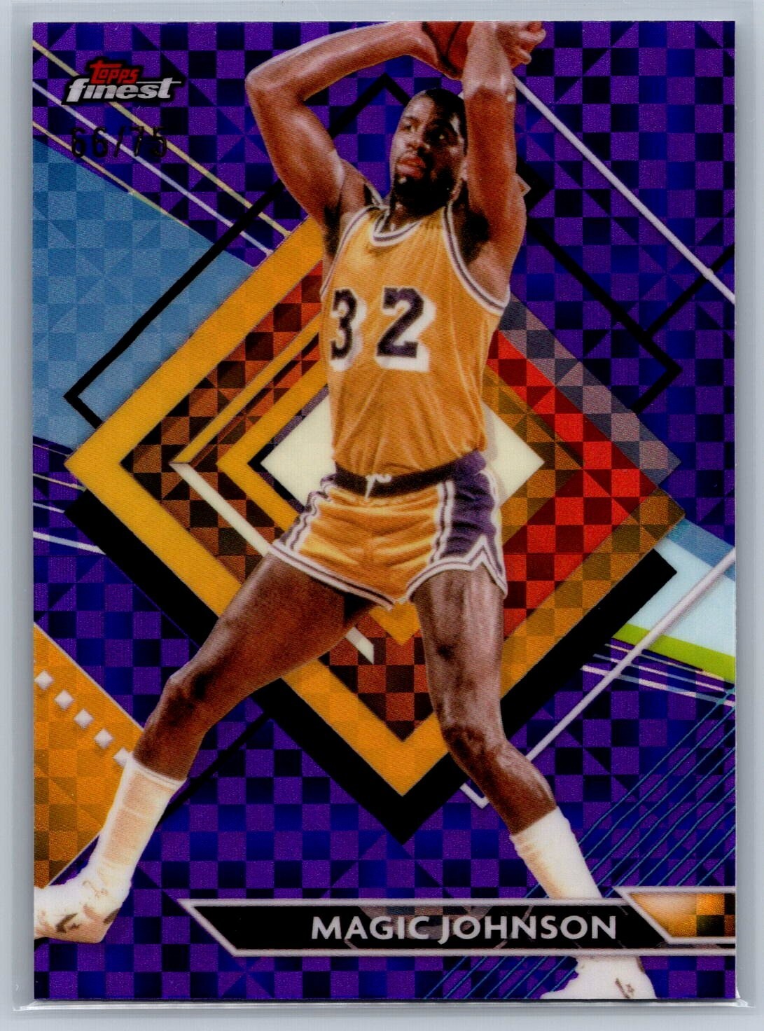 2023-24 Topps Finest Magic Johnson #255 Rare Purple