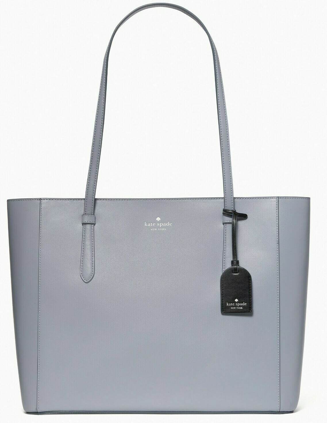 セールkate spade Schuylerスムースレザートップジップトート Kate Spade Schuyler Steel Blue Smooth Leather Tote Charm NWT