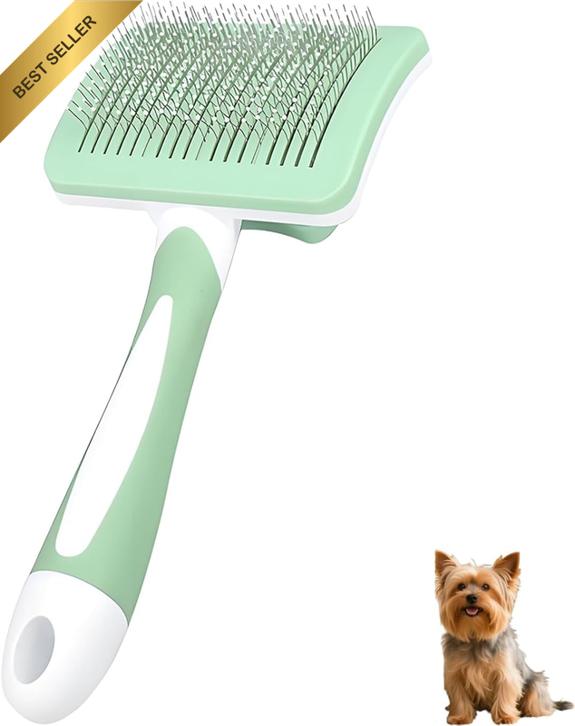 Pet Safari Dog Self-Cleaning Slicker Brush - Dog Deshedding Brush - Prevents Mat