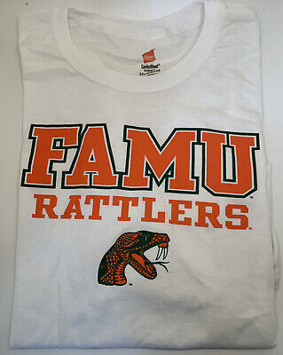 Florida A&M University Rattlers FAMU NCAA Cotton Tee T Shirt White Size 2XL NWOT