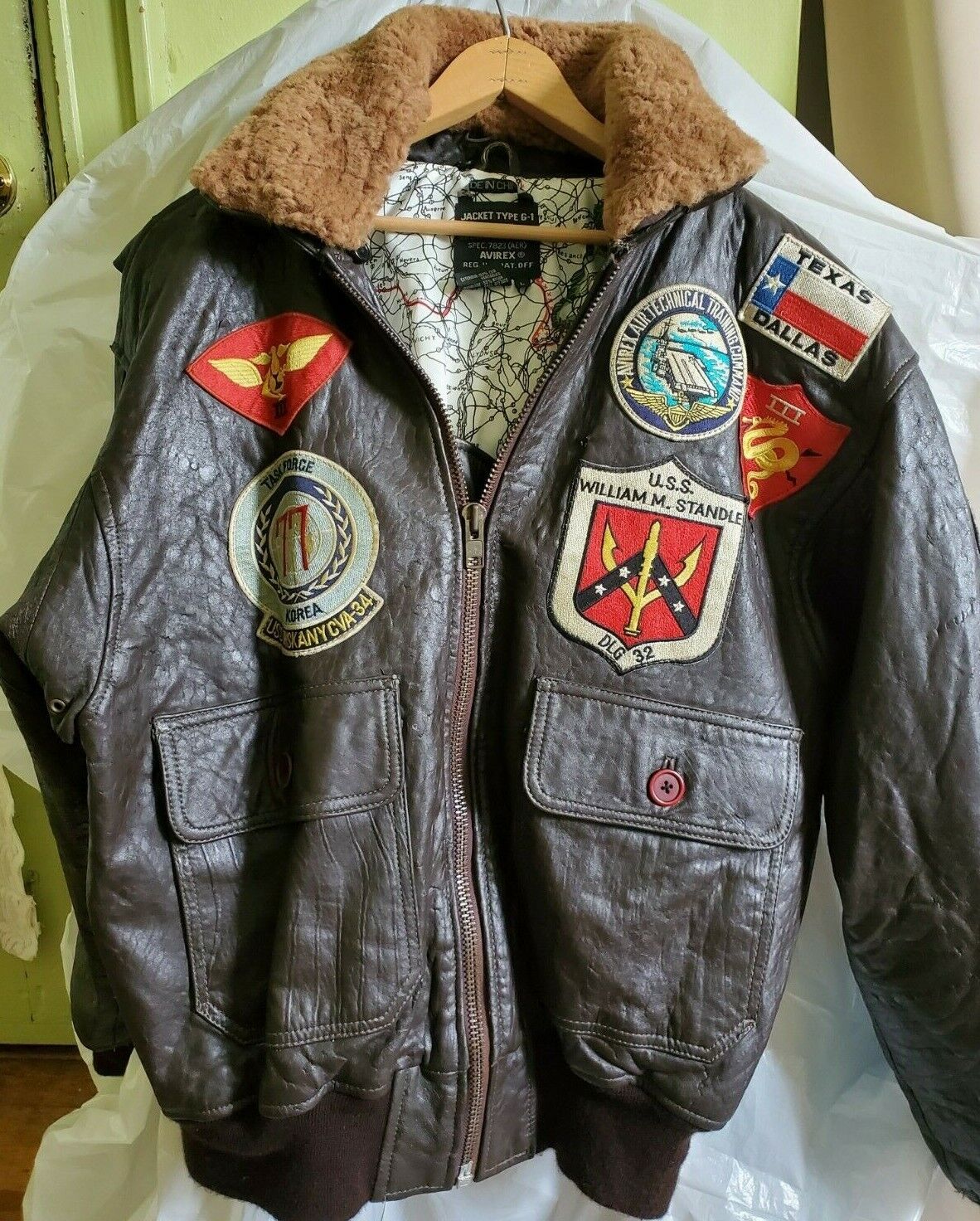 NOS Vintage Avirex G-1 U.S. Navy 7823 Leather Brown Jacket NOS Vintage Avirex G-1 U.S. Navy 7823 Leather Brown Jacket