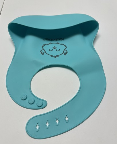 Set Of 2 Silicone Baby Bibs Happy Healthy Parent Stain Protection Blue Green NEW