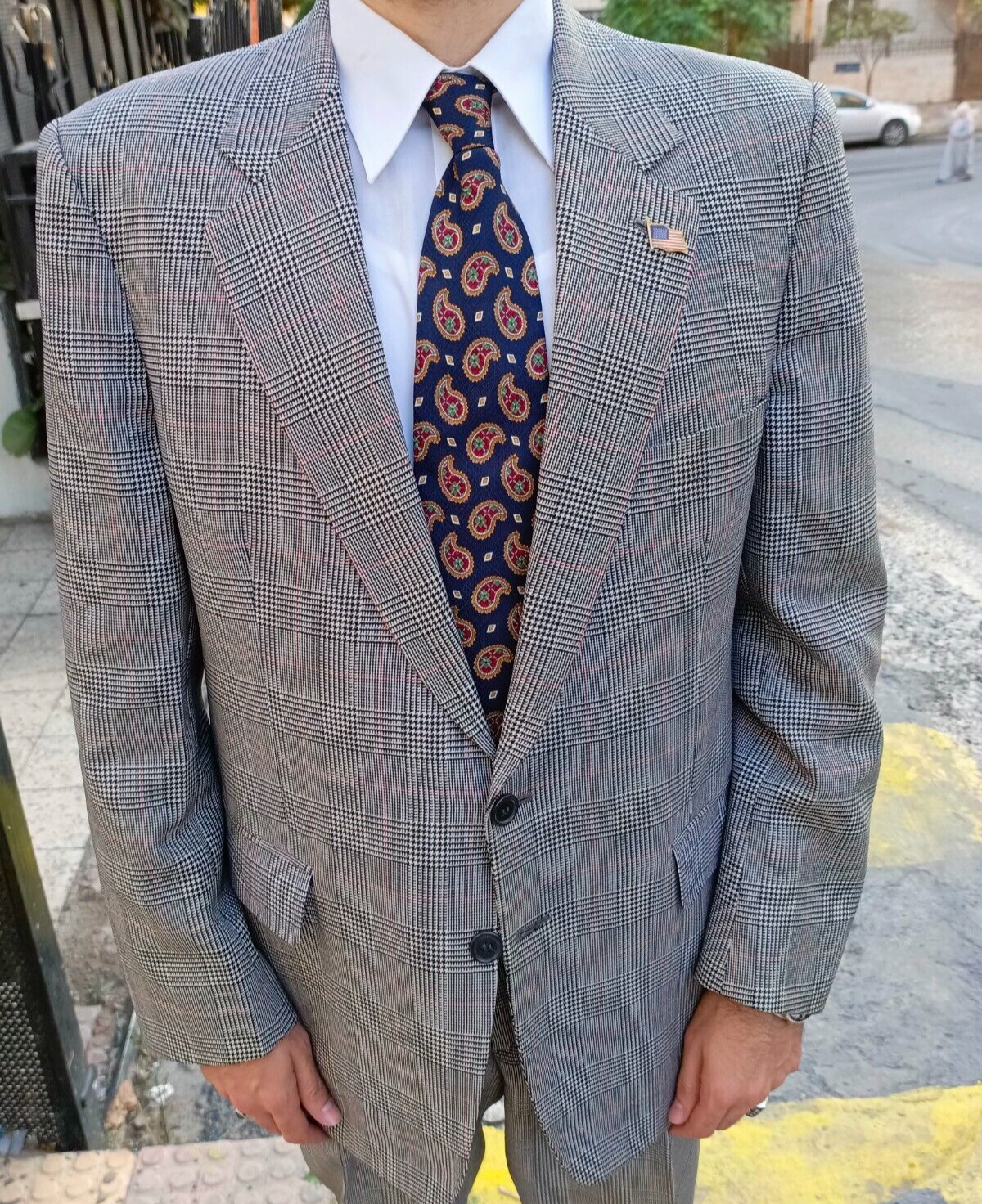 スーツ 50's style shadow double check suit 1950s vintage handtailored bespoke classic all worsted 2