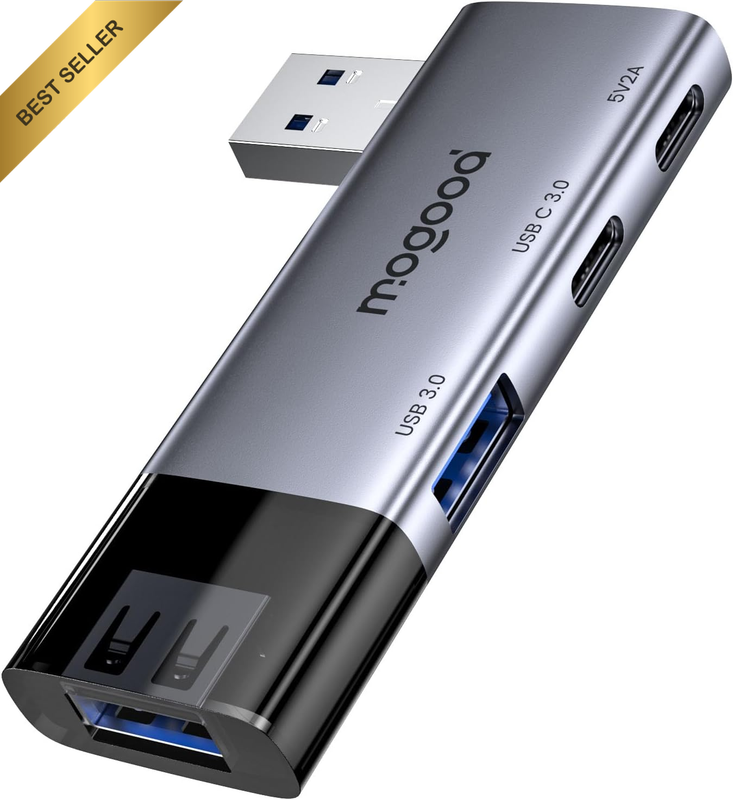 USB 3.0 Hub 4 Port, USB-C Powered, Ultra Slim Adapter for PC, Xbox, PS5