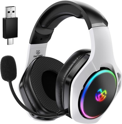 2.4GHz Wireless Gaming Headset for 40Hr+, Bluetooth 5.3 Wireless Headset with 36