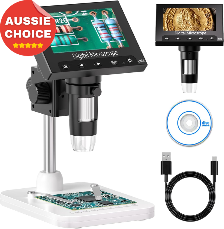 1000X Digital Microscope LCD Coin Collection 8 LED Lights PC Mac Windows 4.3"