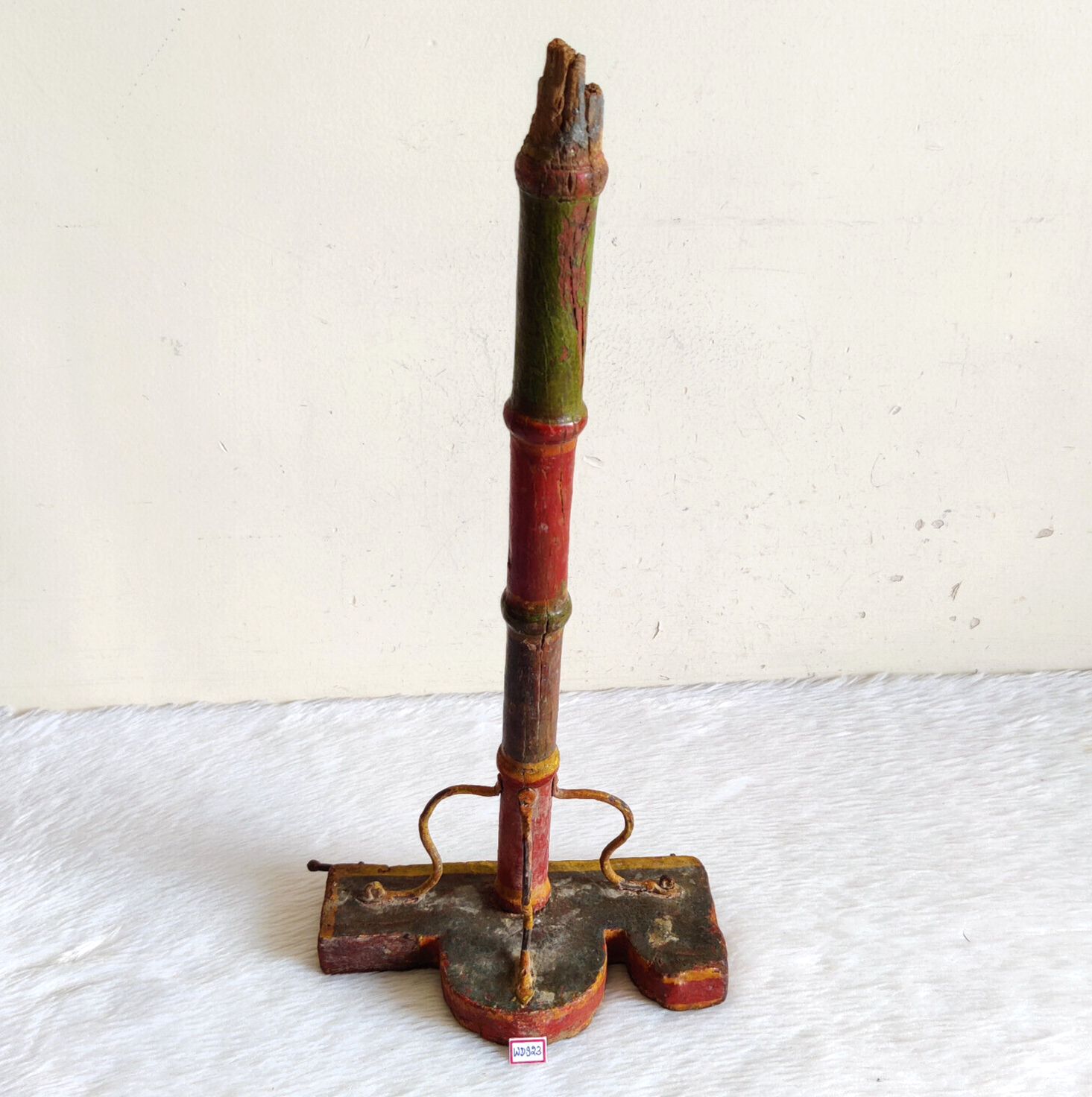 19c Vintage Handmade Painted Lacquered Decorative Royal