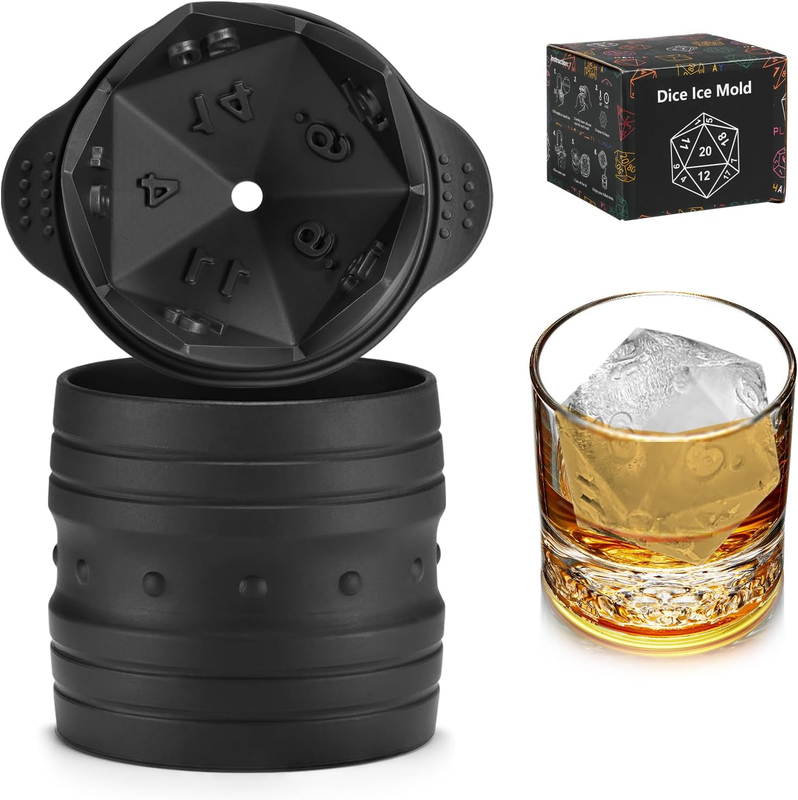 D20 Dice Ice Mold, DND Gamer Gifts for Men Women, Cool Christmas Stocking Stuffe