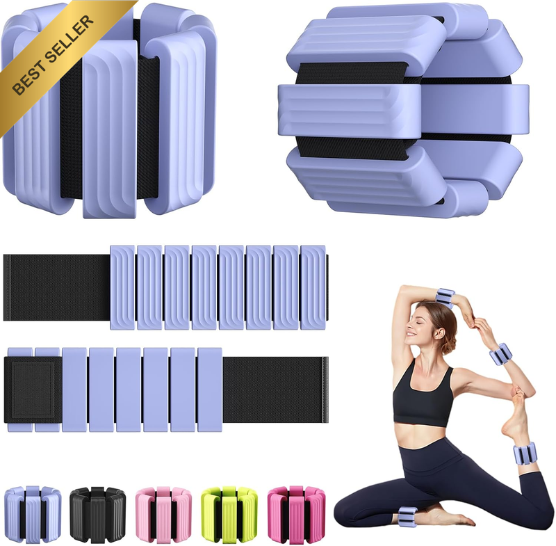 Pilates Wrist and Ankle Weights for Women - Adjustable Weighted Bangles for Men,