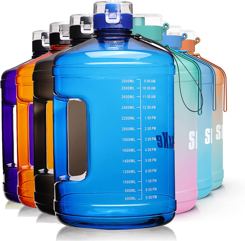 Gallon Big Water Bottle with Handle, 128Oz Leakproof BPA Free Fitness Sports Wat