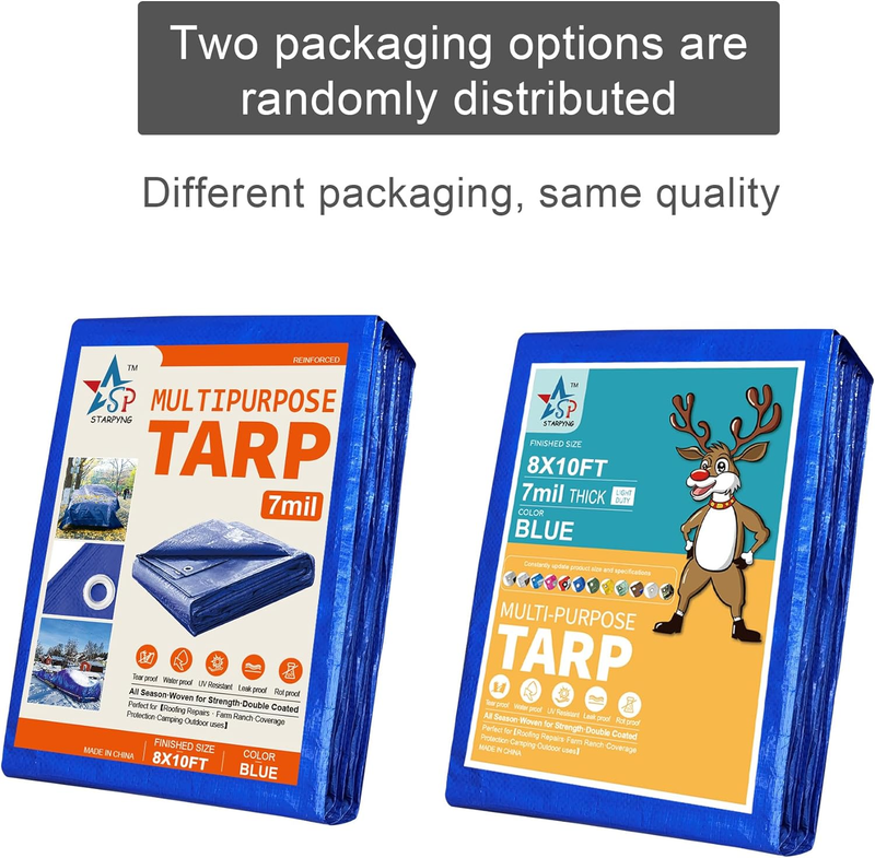 - Multifunctional Blue Waterproof Tarpaulin-7Mil，Waterproof, UV Resistant, Rip a