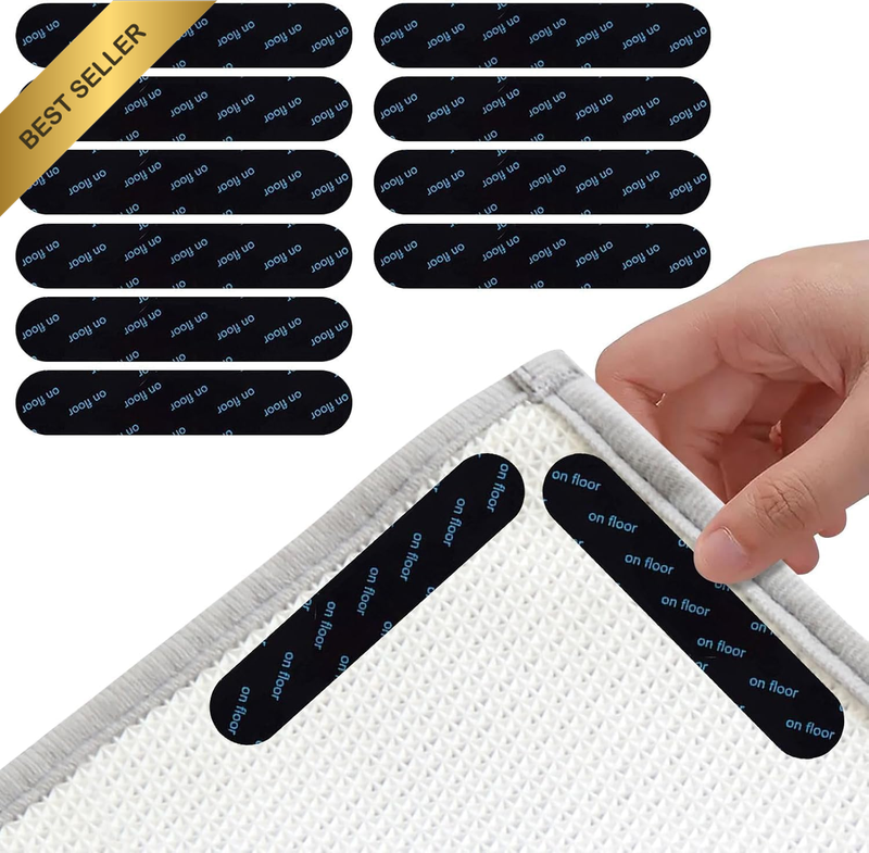 Rug Grip Tape, 20 Pcs Grippers for Rugs, Double Sided Non Slip Rug Pads, Reusabl