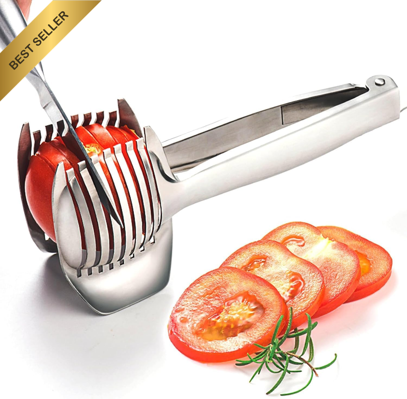 Tomato Lemon Slicer Holder Stainless Steel, 1Pc Onion Shredder Cutter Guide, rou