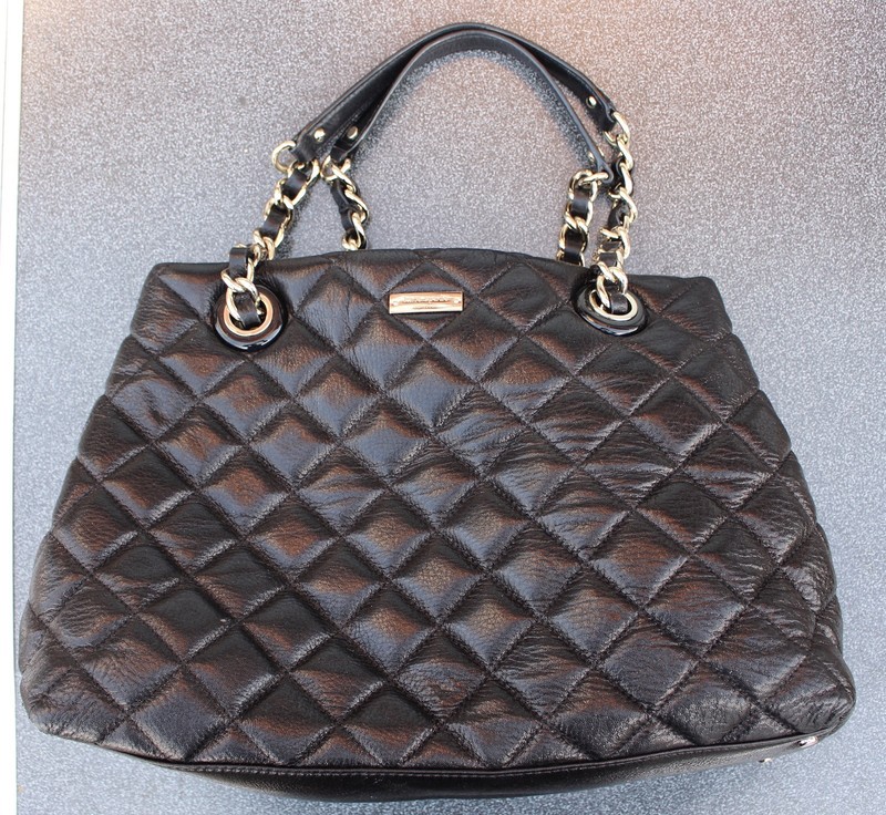black quilted purse