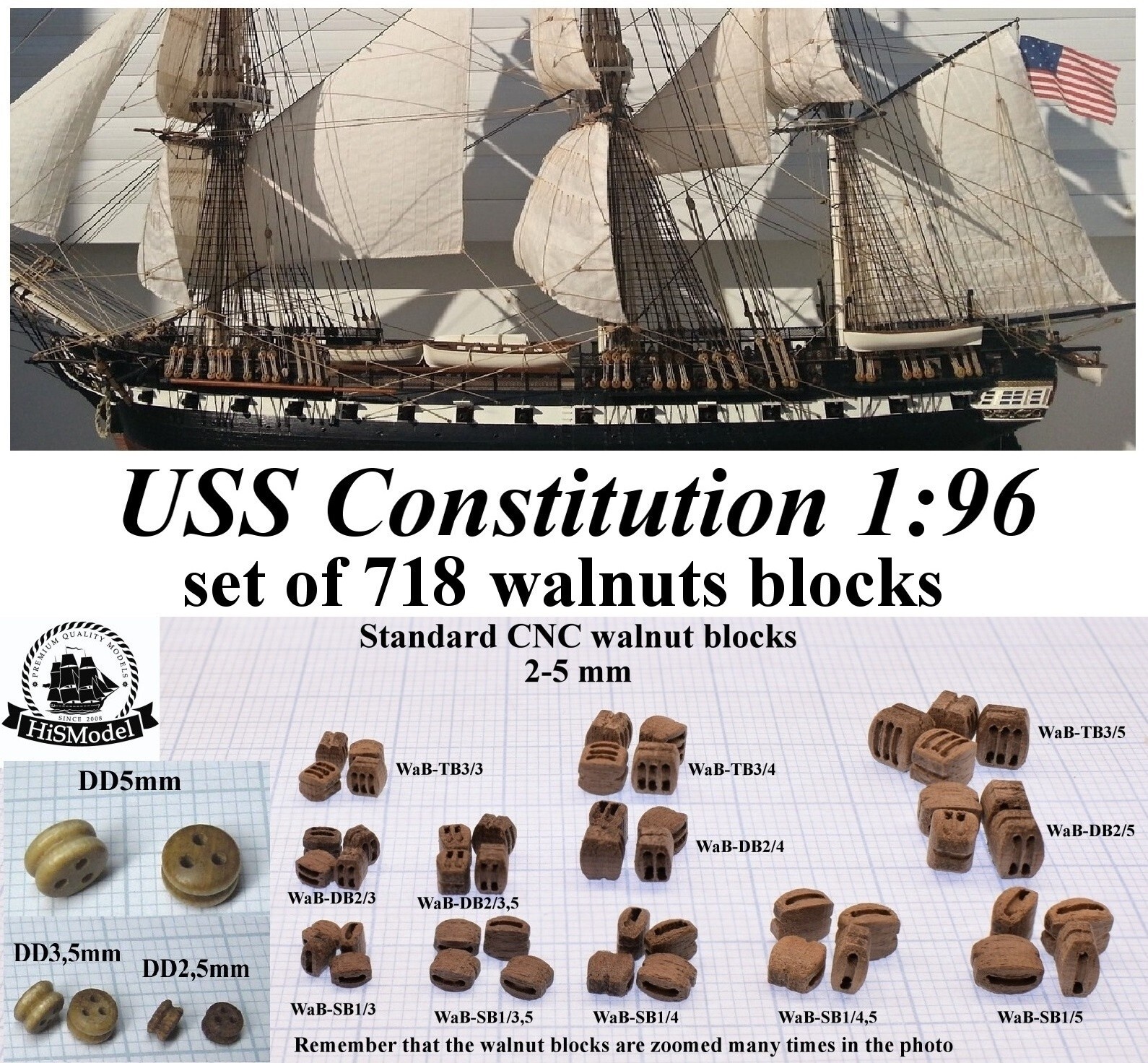 激レア　未組み立て　Revell U.S.S. Constitution Revell USS Constitution, United States 1:96 - set of 718