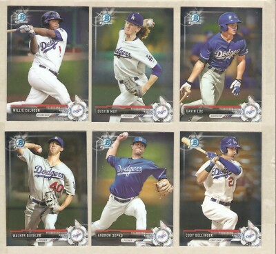 2017 BOWMAN CHROME  L.A. DODGERS TEAM SET  21 CARDS  BASE , PROSPECTS & DRAFT