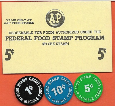 FOOD STAMP COUPON $10.00 & 5 C SCRIP STORE   + 1 c 5 c 10 c food stamp Tokens