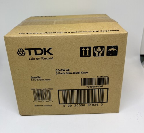 5 PK TDK CD-RW DISC 1X-4X 80MIN 700MB, REWRITABLE, WITH JEWEL CASE,  TDK-47986